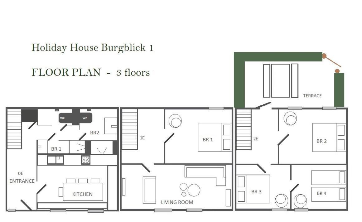 Holiday House Burgblick1 With Terrace - Vosproperties Monschau Esterno foto